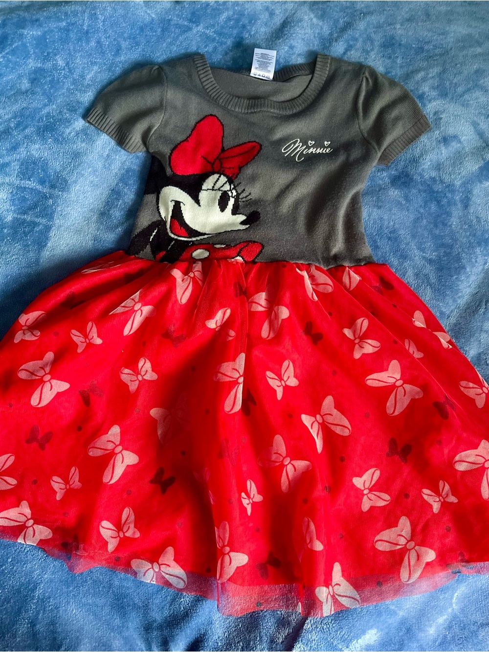 Disney Minnie Mouse Red and Gray Tulle Dress